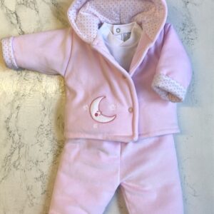 Sardon 3 piece velour set pale pink 023bb 821