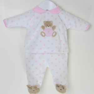 Pex Teddy spot outfit white/pink B0058