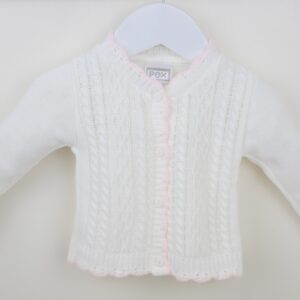 Pex Lydia cardigan white pink b074