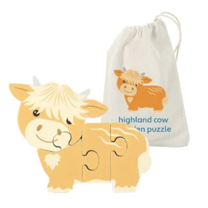 Orange Tree Highland Cow Wooden Puzzle OTT06224