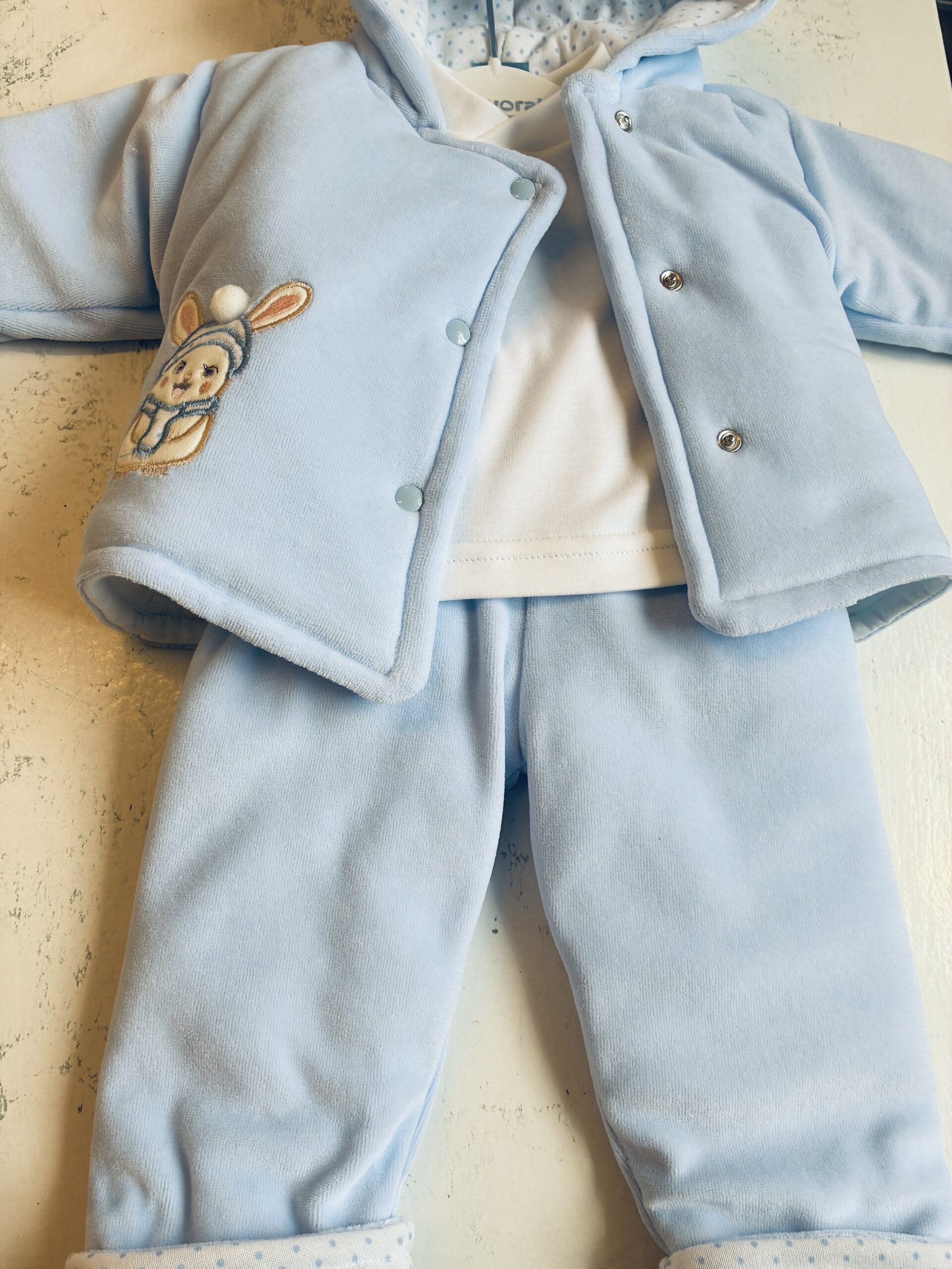 Sardon 3 piece velour set pale blue 025bb 812 bunny - Image 3