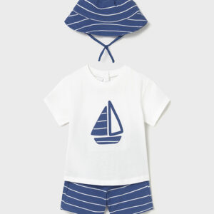 Mayoral capri blue shorts set with hat 1666 035