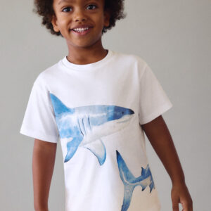 Mayoral white shark t-shirt 3080 092