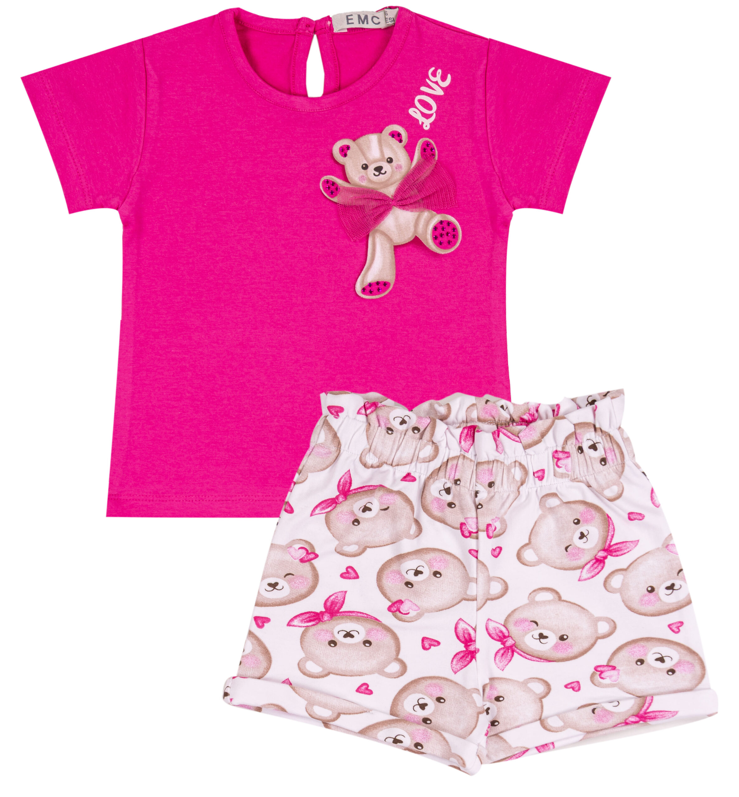 EMC CO3780 teddy sparkle shorts set