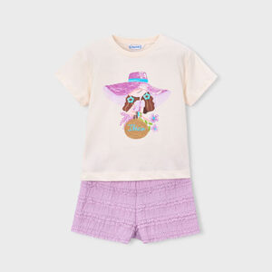 Mayoral lilac shorts set 3231 076