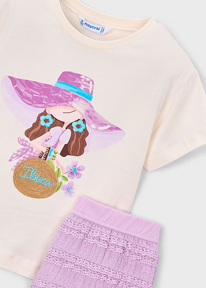 Mayoral lilac shorts set 3231 076 - Image 4