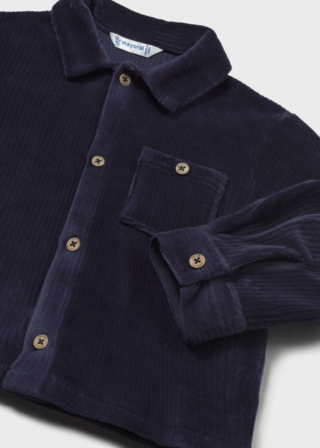 Mayoral navy soft cord shirt 2107 48 - Image 3