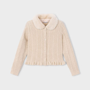 Mayoral faux fur cardigan 4324 51 milk vig