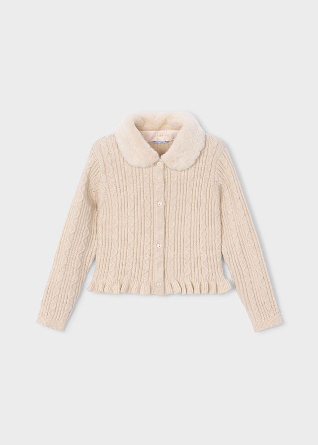 Mayoral faux fur cardigan 4324 51 milk vig