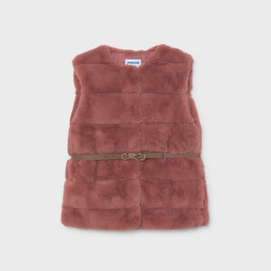 Mayoral fur gilet with belt 4328 64 crd petalo