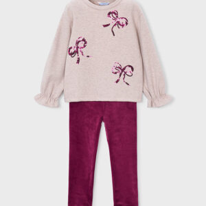 Mayoral sequin leggings & sweatshirt set 4739 59 framboise